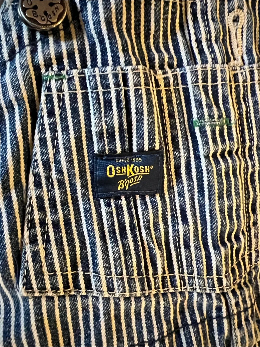 Osh Kosh B’Gosh Striped Blue & White Kids Denim Overalls